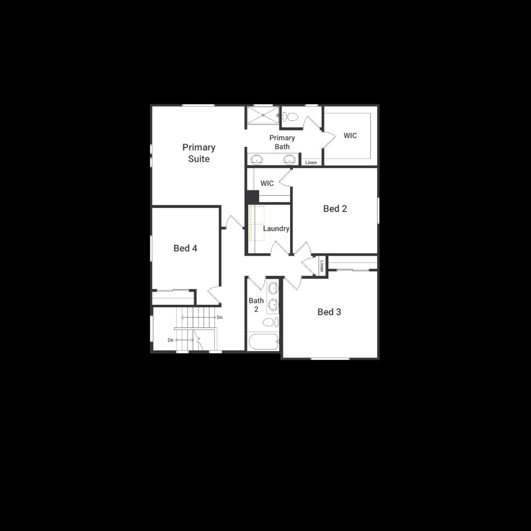 This is a view of the second-floor layout of the Esprit Floorplan