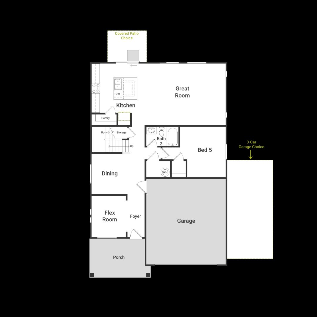 This is a view of the first-floor layout of the Wonder Floorplan