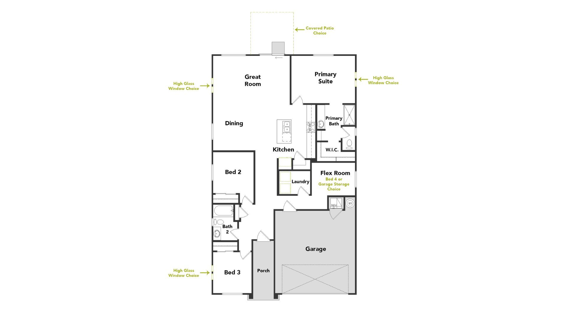 This is the Yucca Floorplan. Options and upgrades may vary.