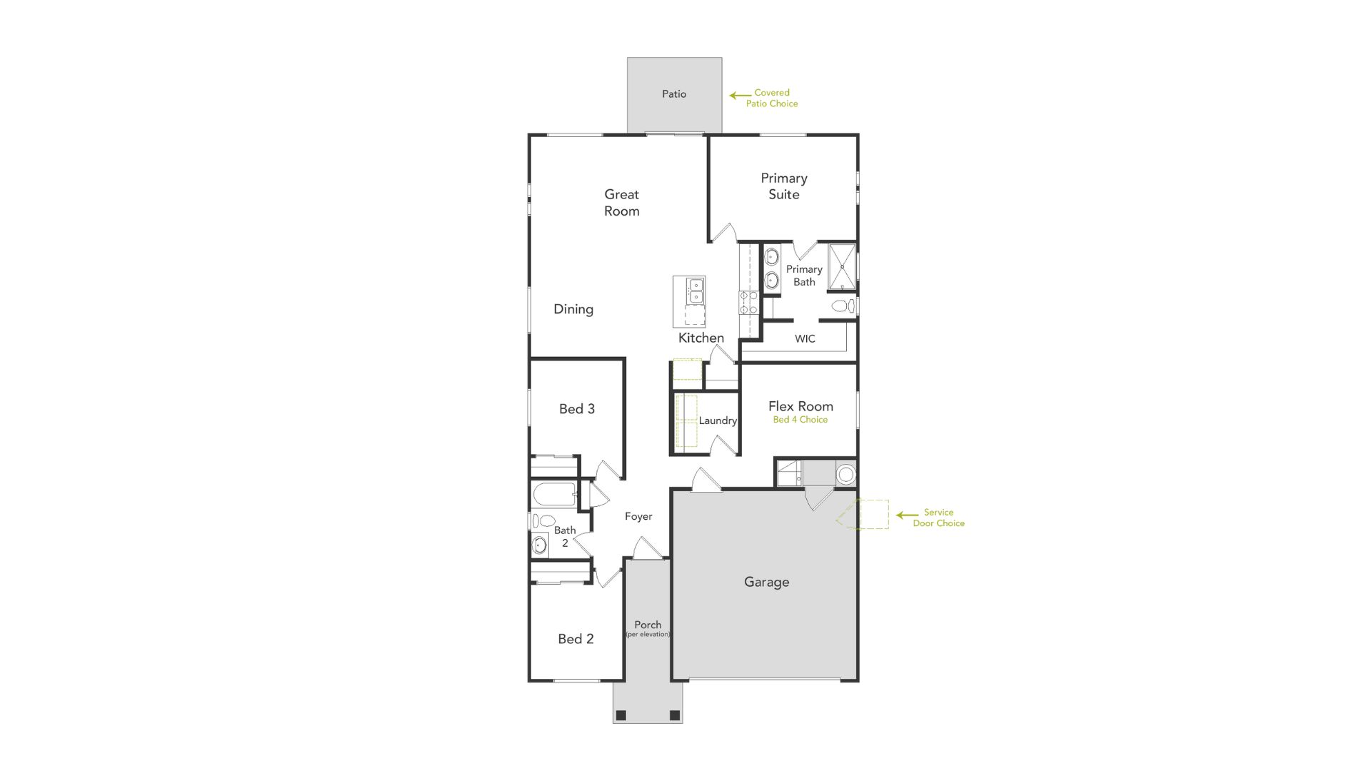 This is the Yarrow Floorplan. Options and upgrades may vary.