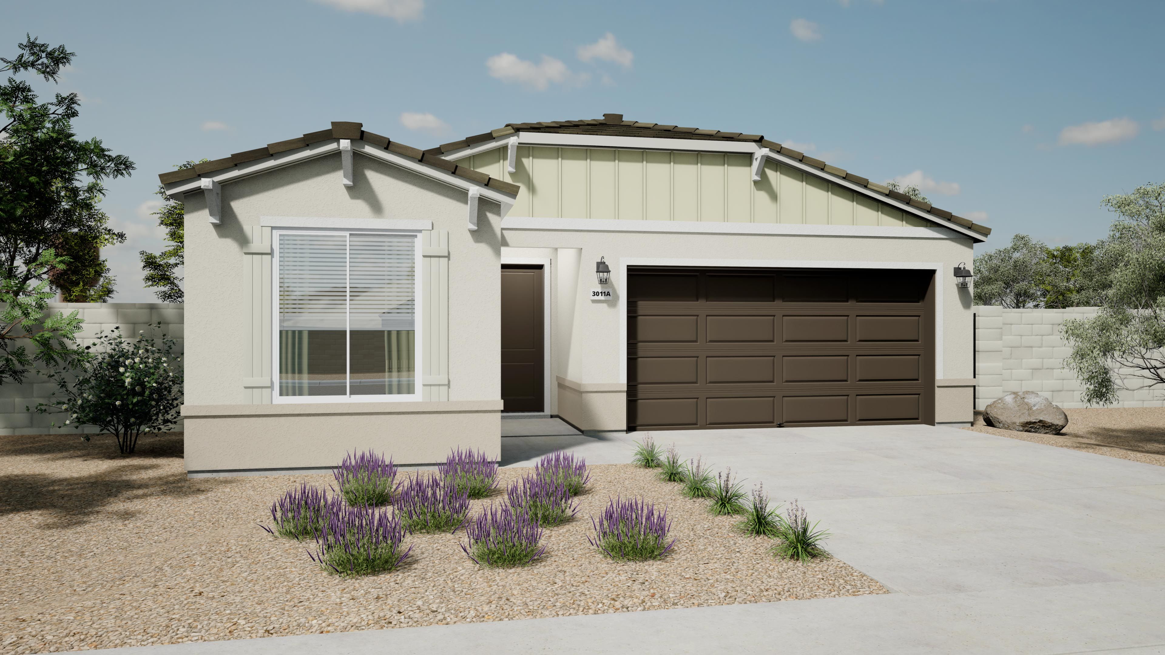 This is a rendering of the Agave Elevation A. Options and colors may vary.
