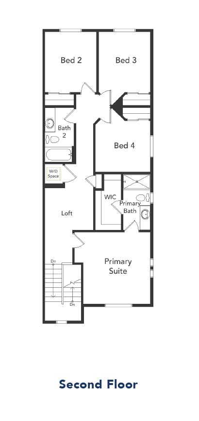 A view of the layout of the second floor