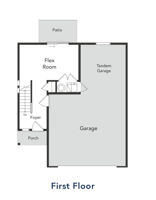 A View of the 1st floor, Patio and Tandem Garage
