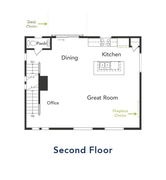 A View of the 2nd floor kitchen, dining and great room