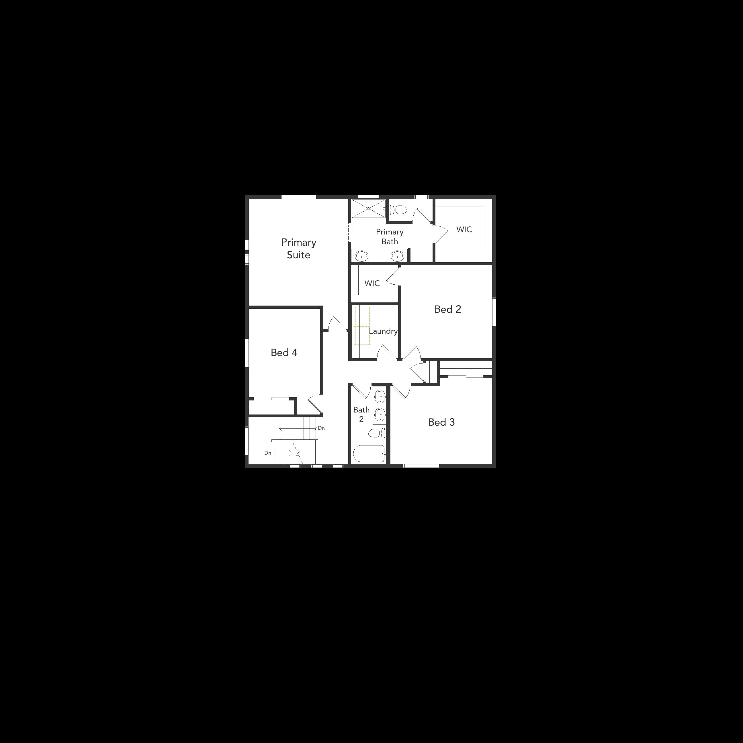 A view of the second floor layout