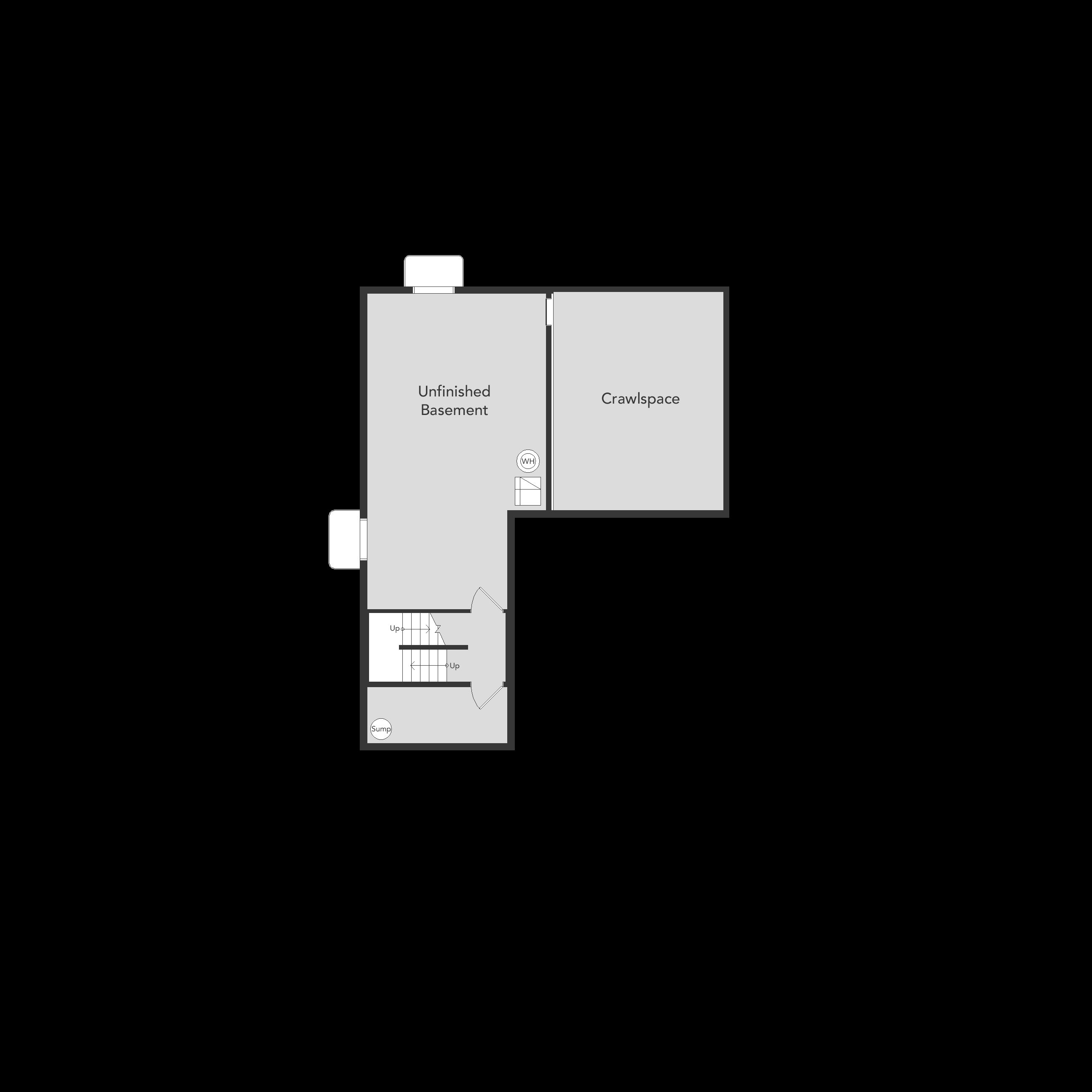 A view of the partial basement