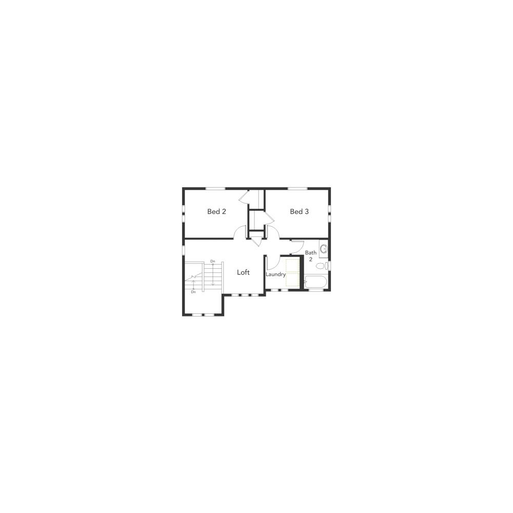 Rendering of Haflinger floorplan, 3rd floor