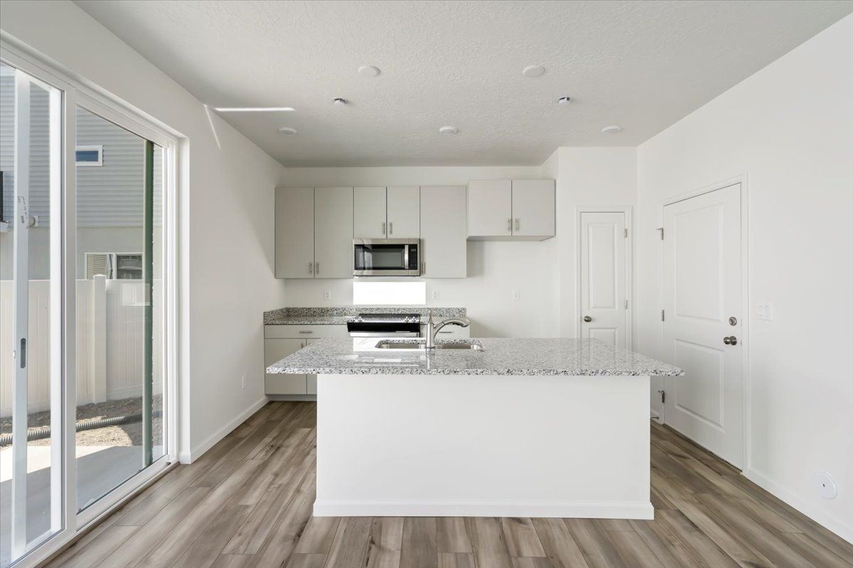 A view of the kitchen and Island