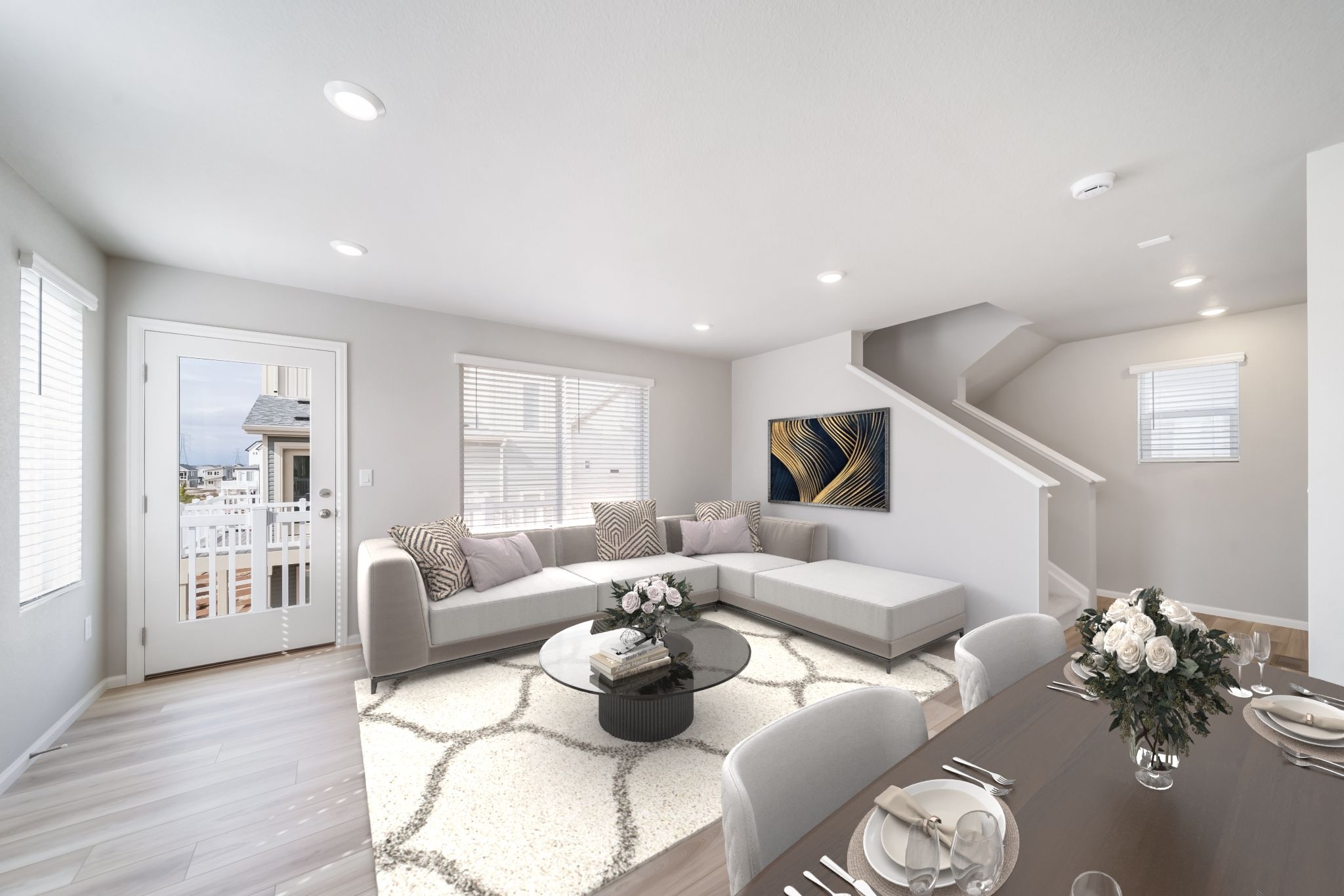 Great room staged