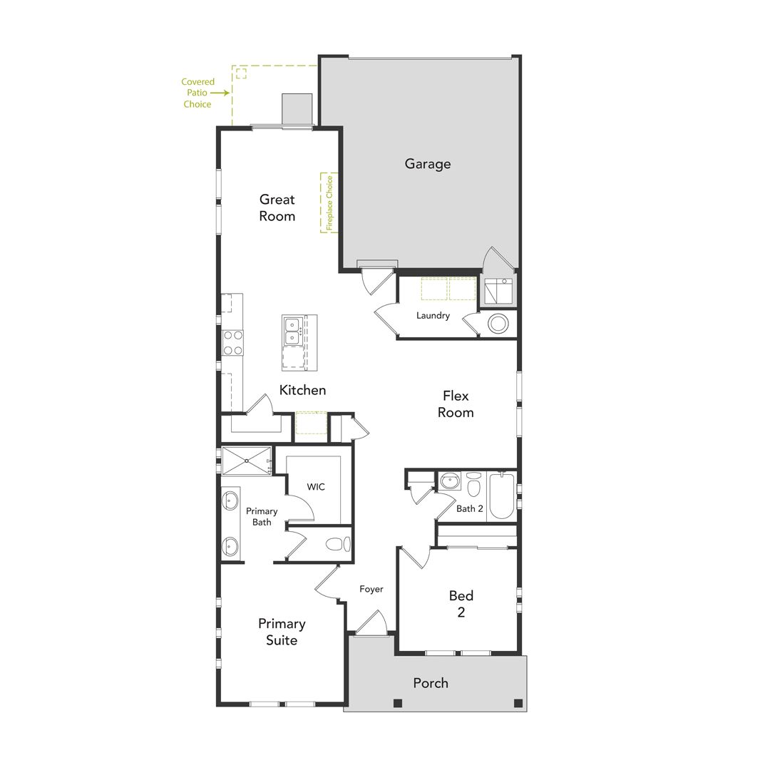 A layout of the Larkspur floorplan