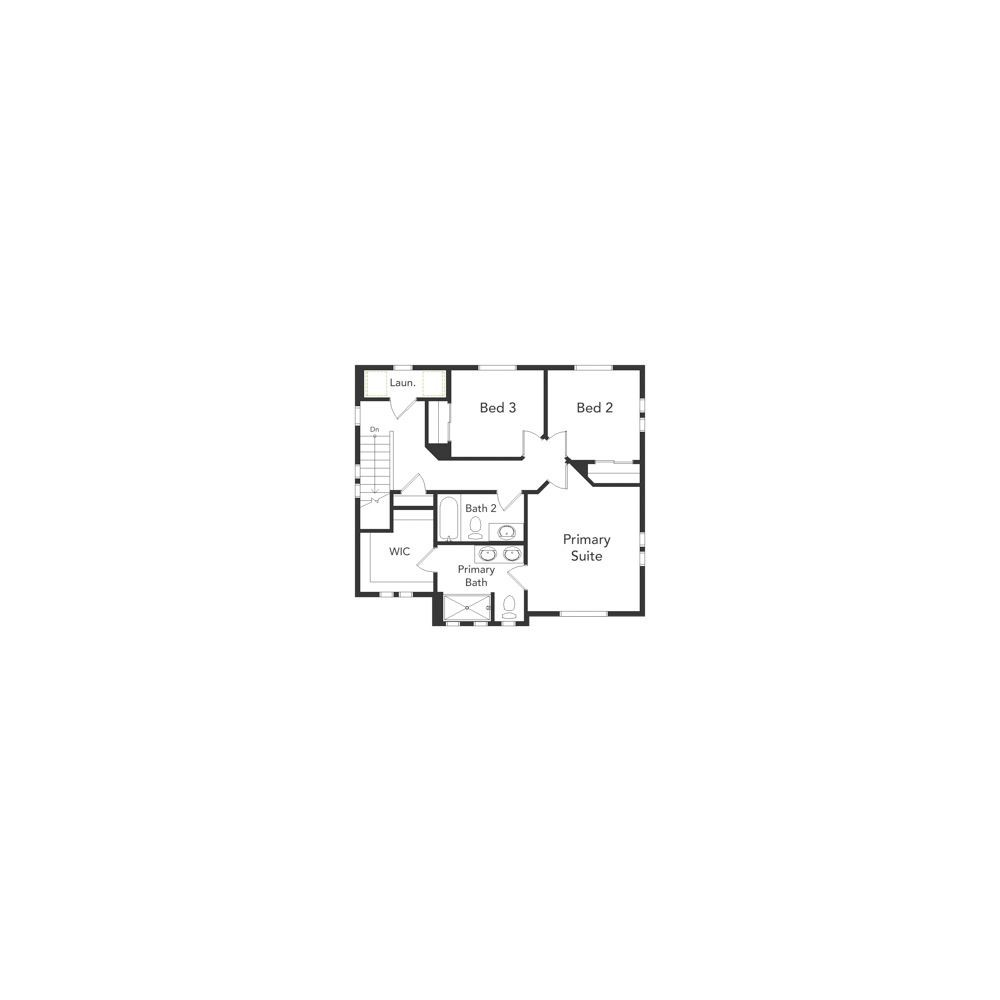 Rendering of Belgian floorplan, 3rd floor