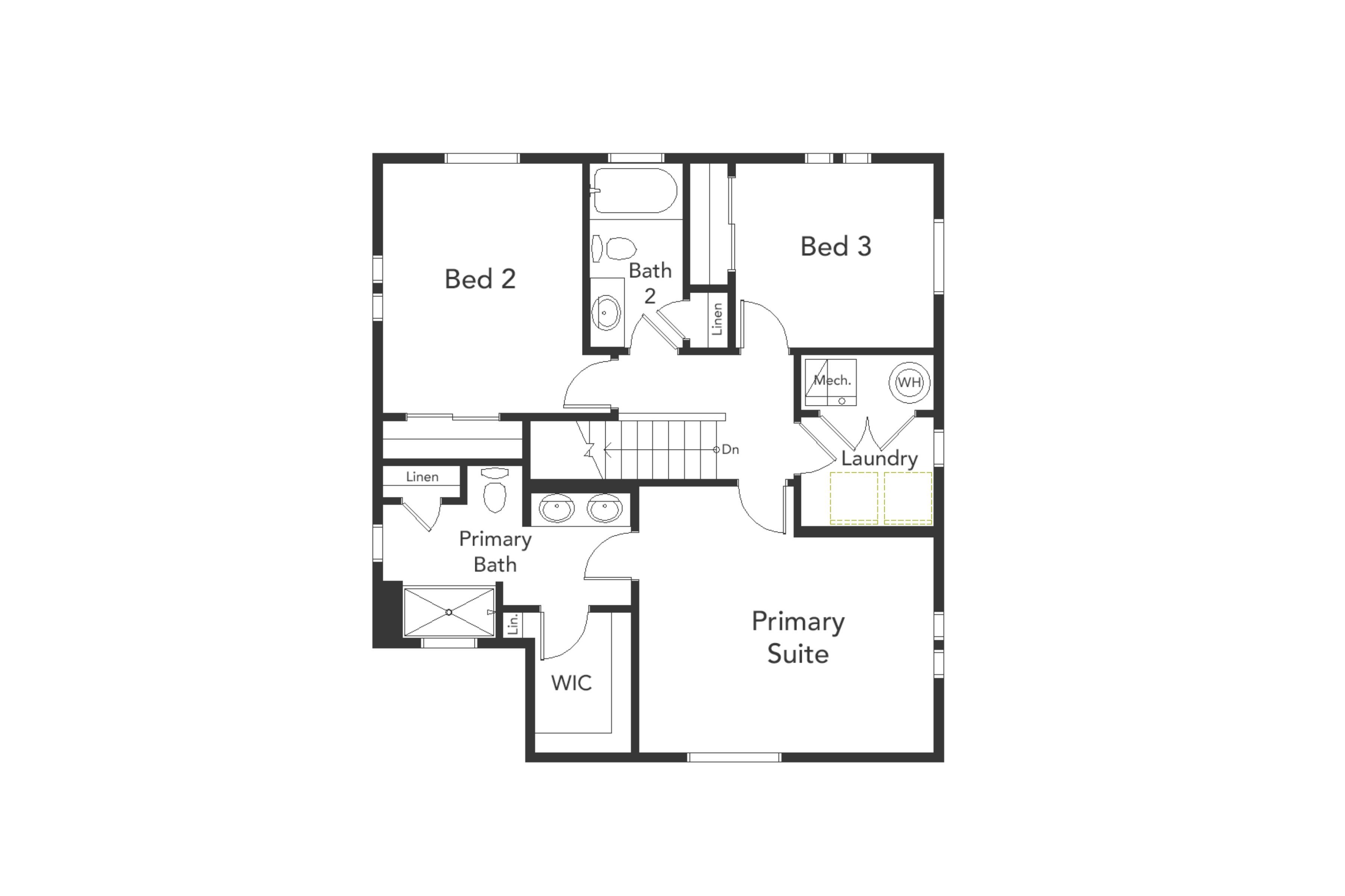 Rendering of Breton floorplan,2nd floor