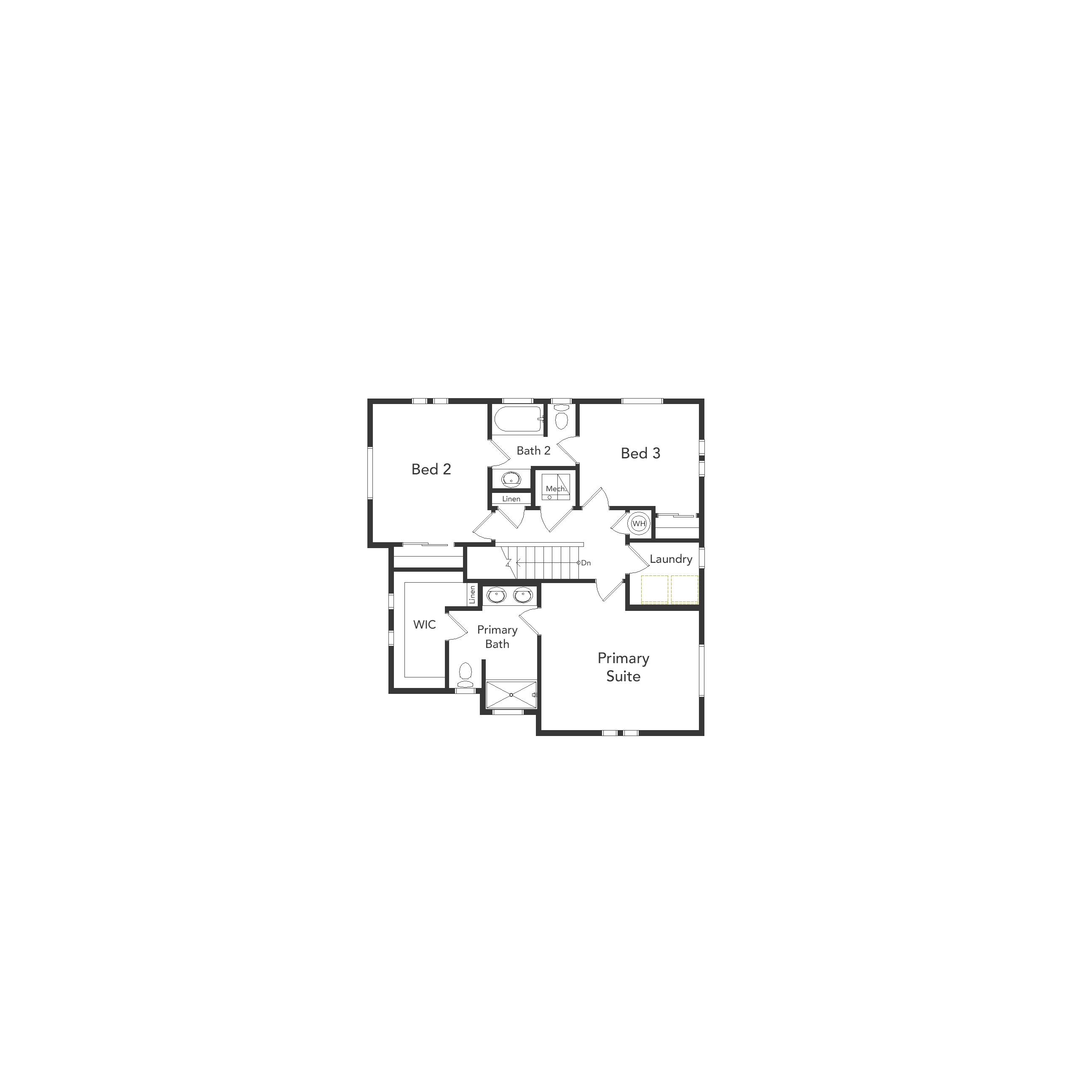 Jutland floorplan second floor