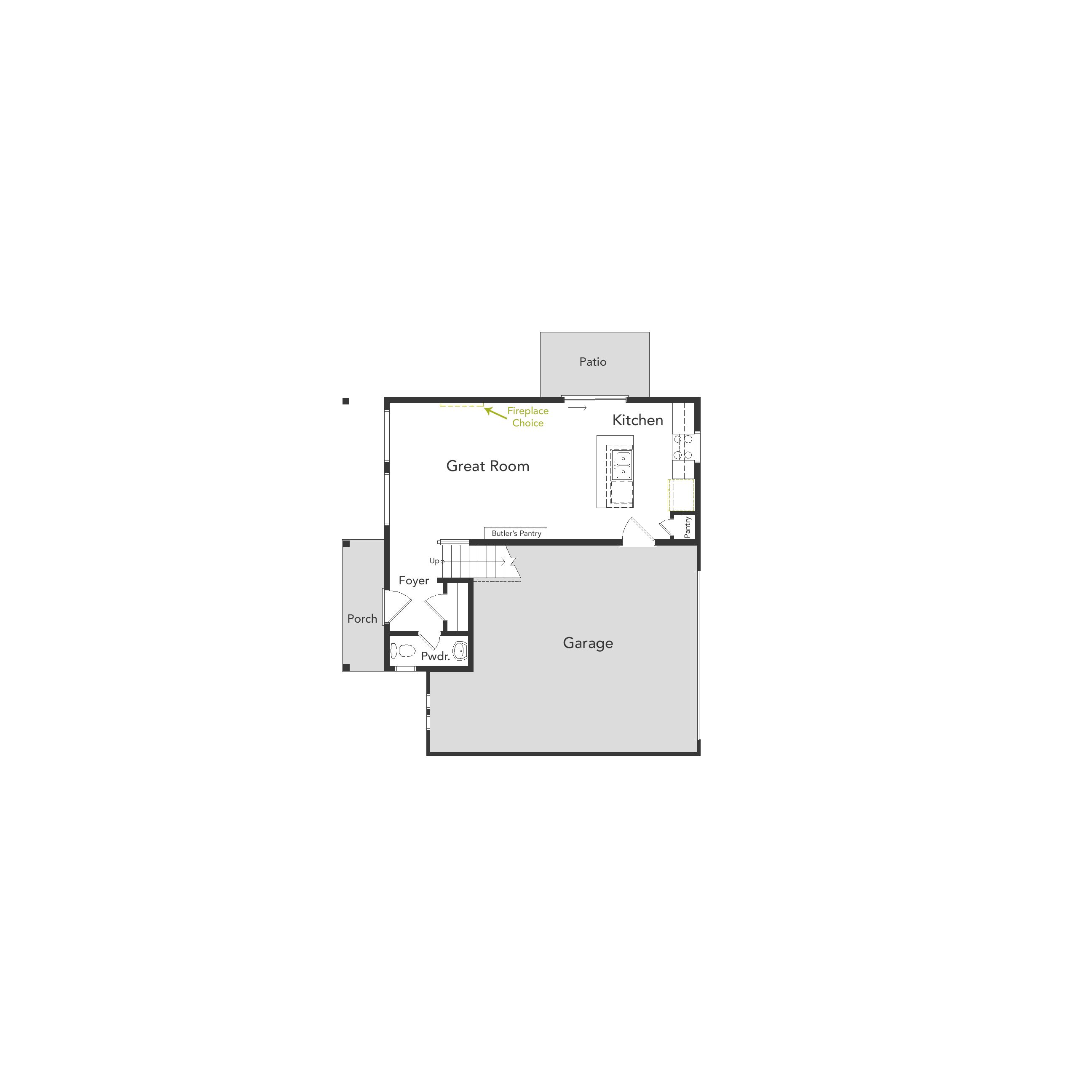 Rendering of Frieberger floorplan, 1st floor