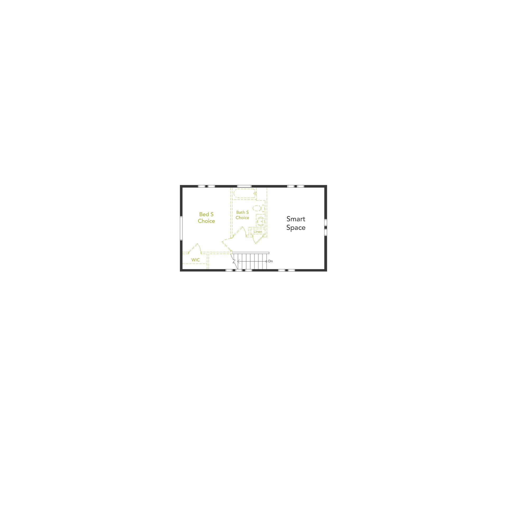 Rendering of Frieberger floorplan, 3rd floor