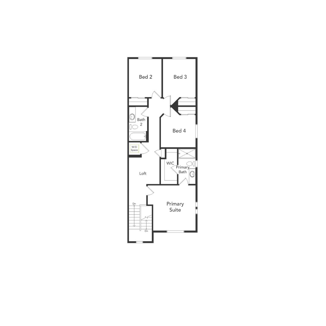A view of the layout of the 2nd floor