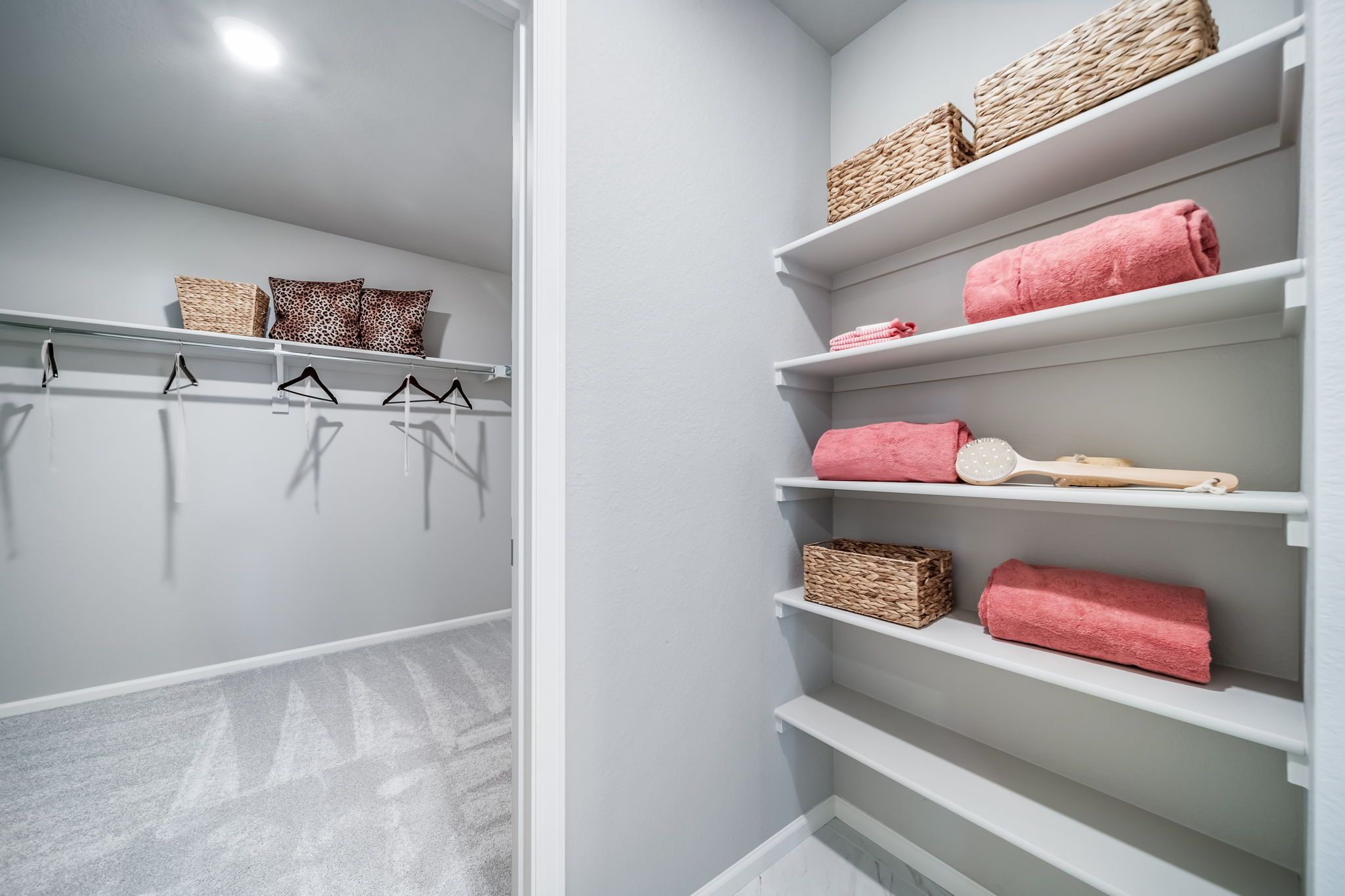 Linen &amp; primary closet of Triumph floorplan