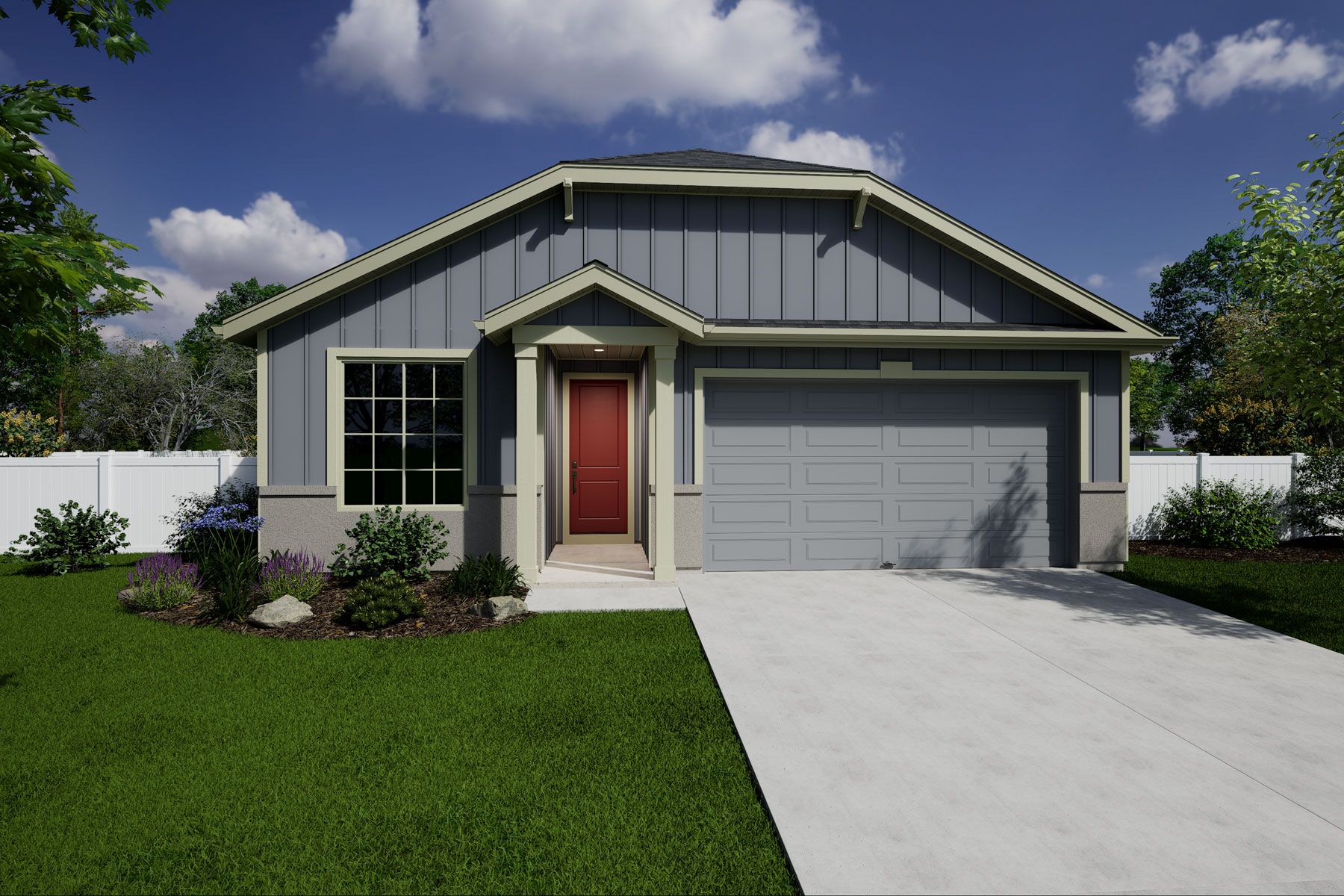 Rendering of Front of Home Elevation A