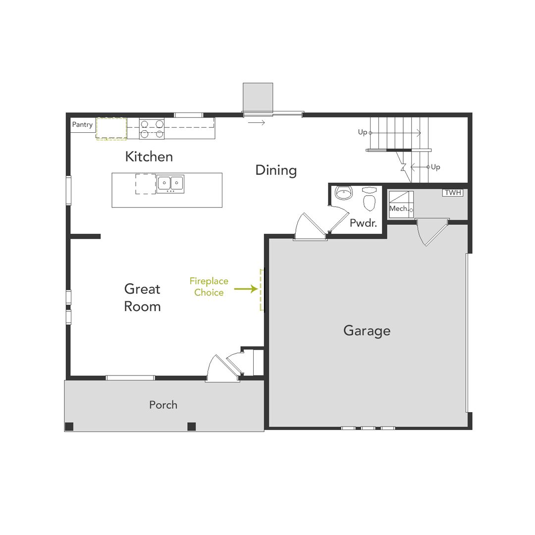 A view of the first floor and garage area of the Selma