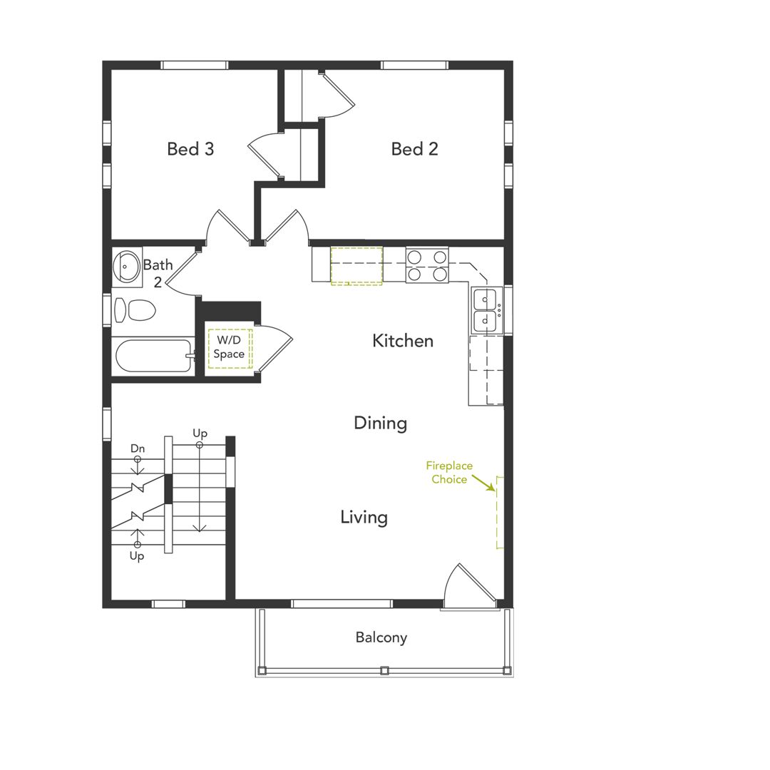 A view of the second floor layout