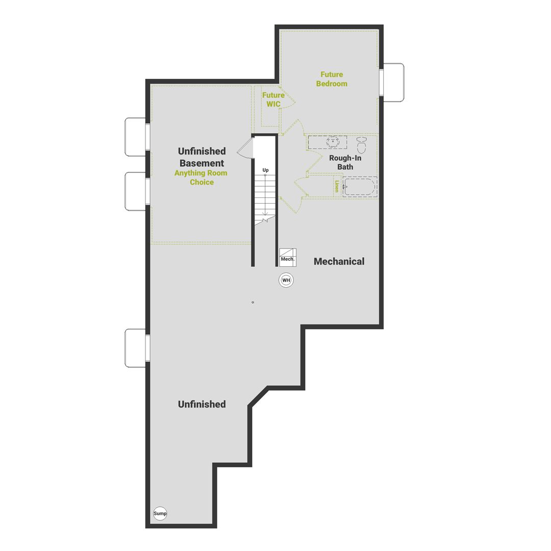 floorplan layout for the basement