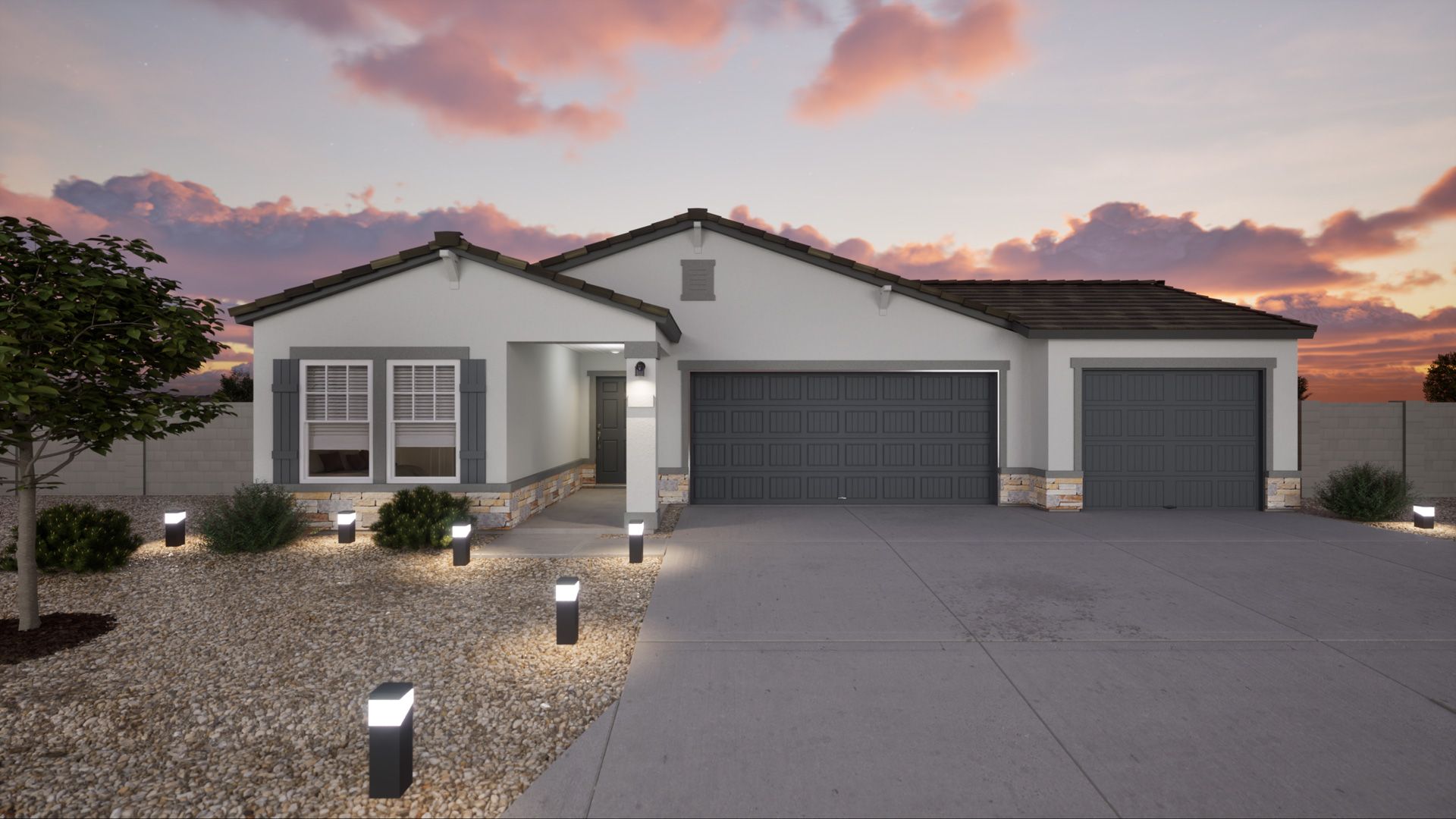 This is a rendering of the Saguaro Elevation B. Options and colors may vary.