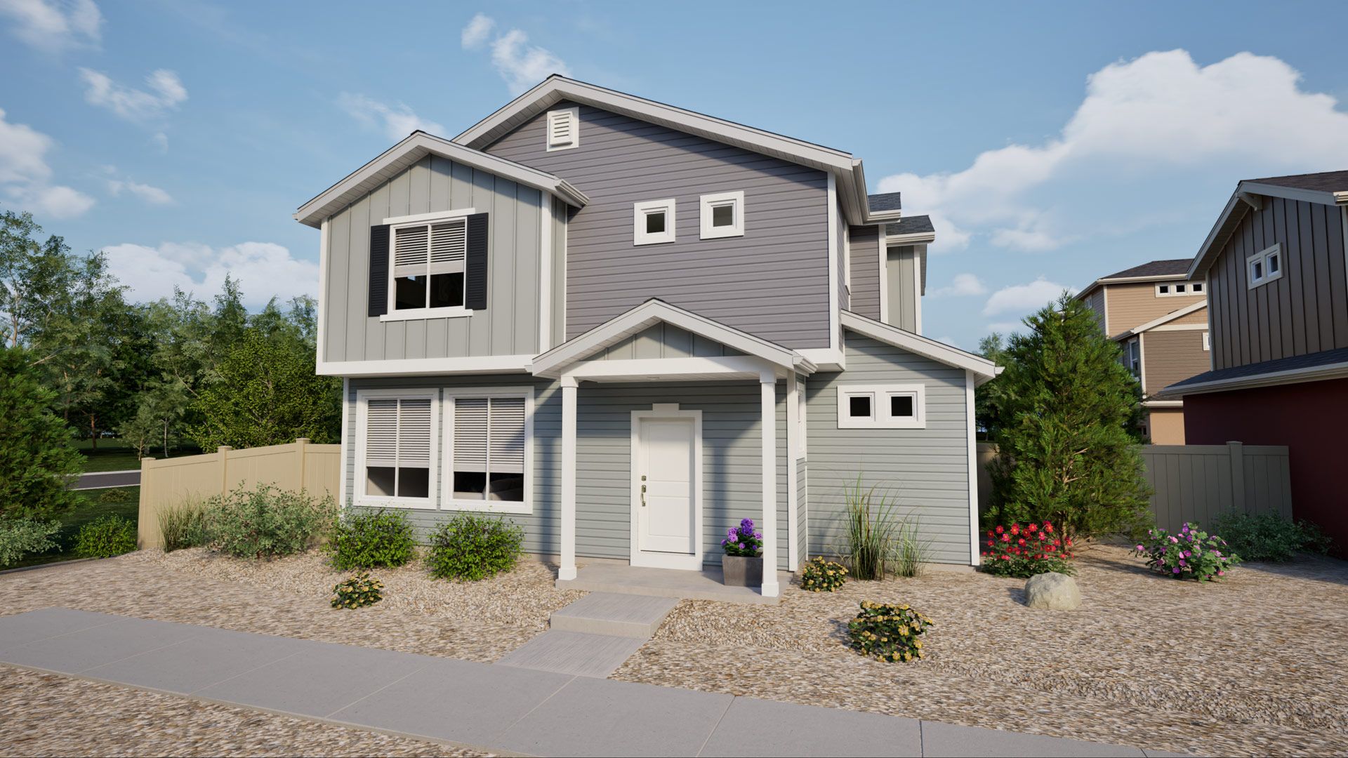 Rendering of Jutland Elev A, color scheme CS8