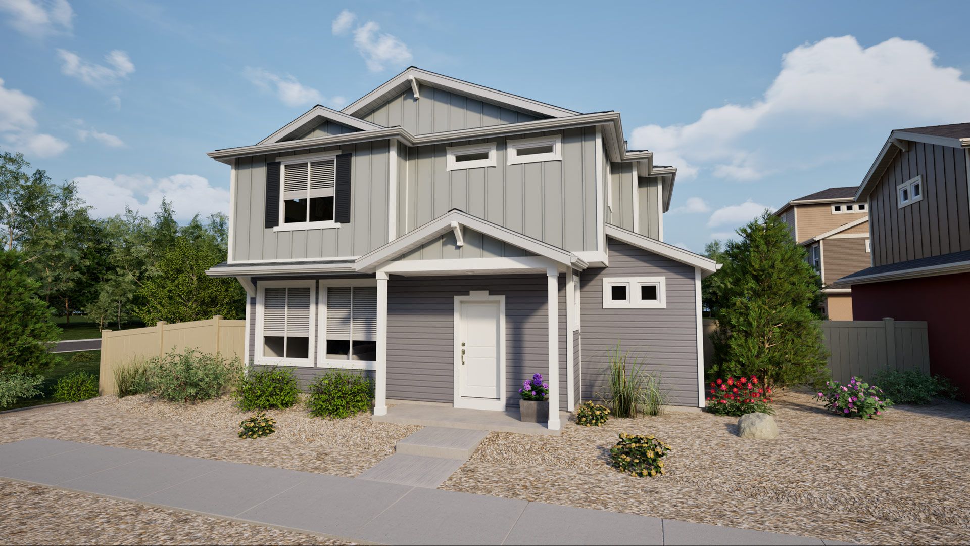 Rendering of Jutland Elev C, color scheme CS8