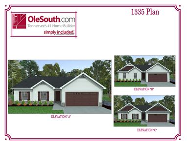 1335 Elevation ABC Floor Plan - Ole South