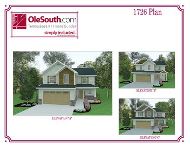 1726 Elevation ABC Floor Plan - Ole South
