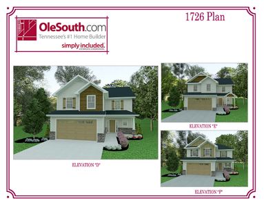 1726 Elevation DEF Floor Plan - Ole South