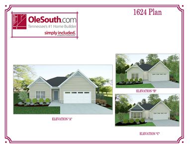 1624 Elevation ABC Floor Plan - Ole South