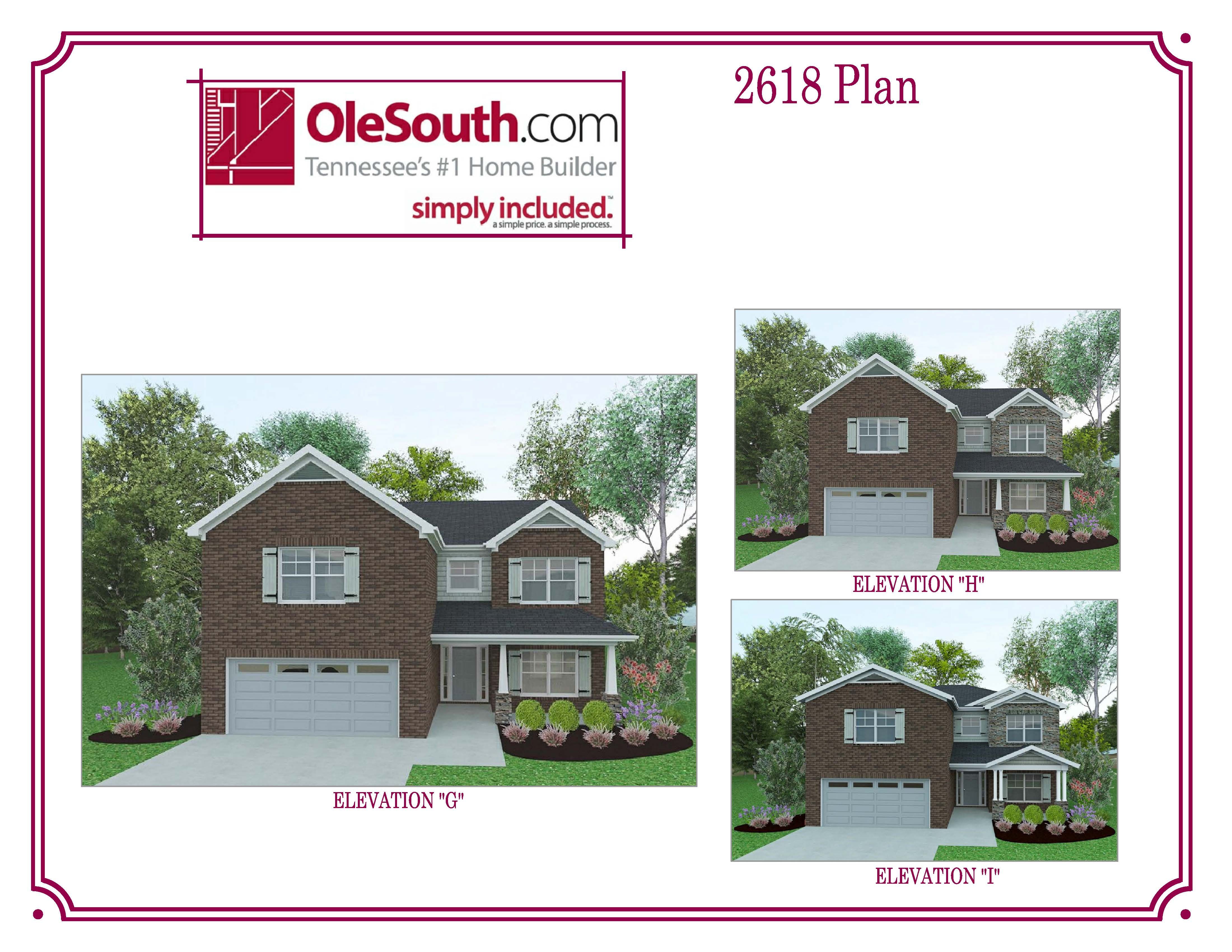 2618 Elevation GHI Plan at Rookers Bend in Smyrna, TN by Ole South