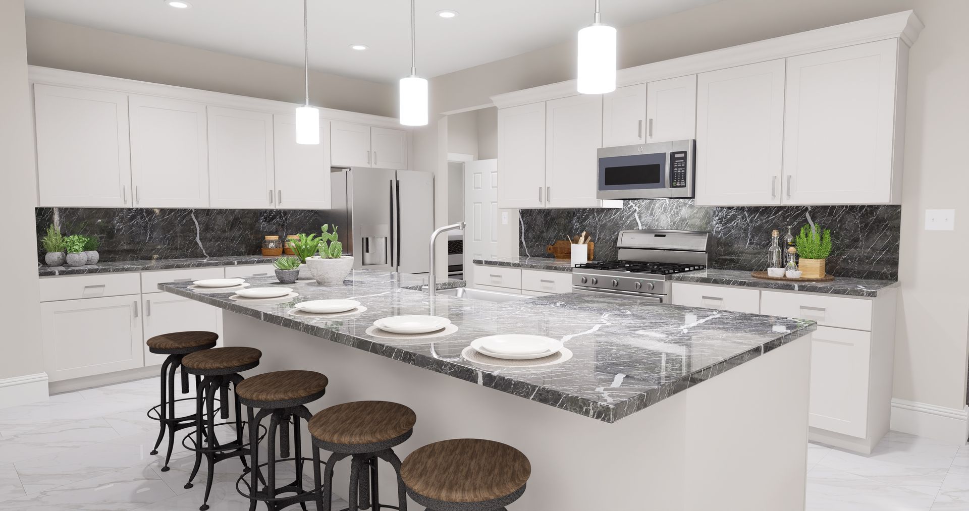 Acacia Rendered Kitchen