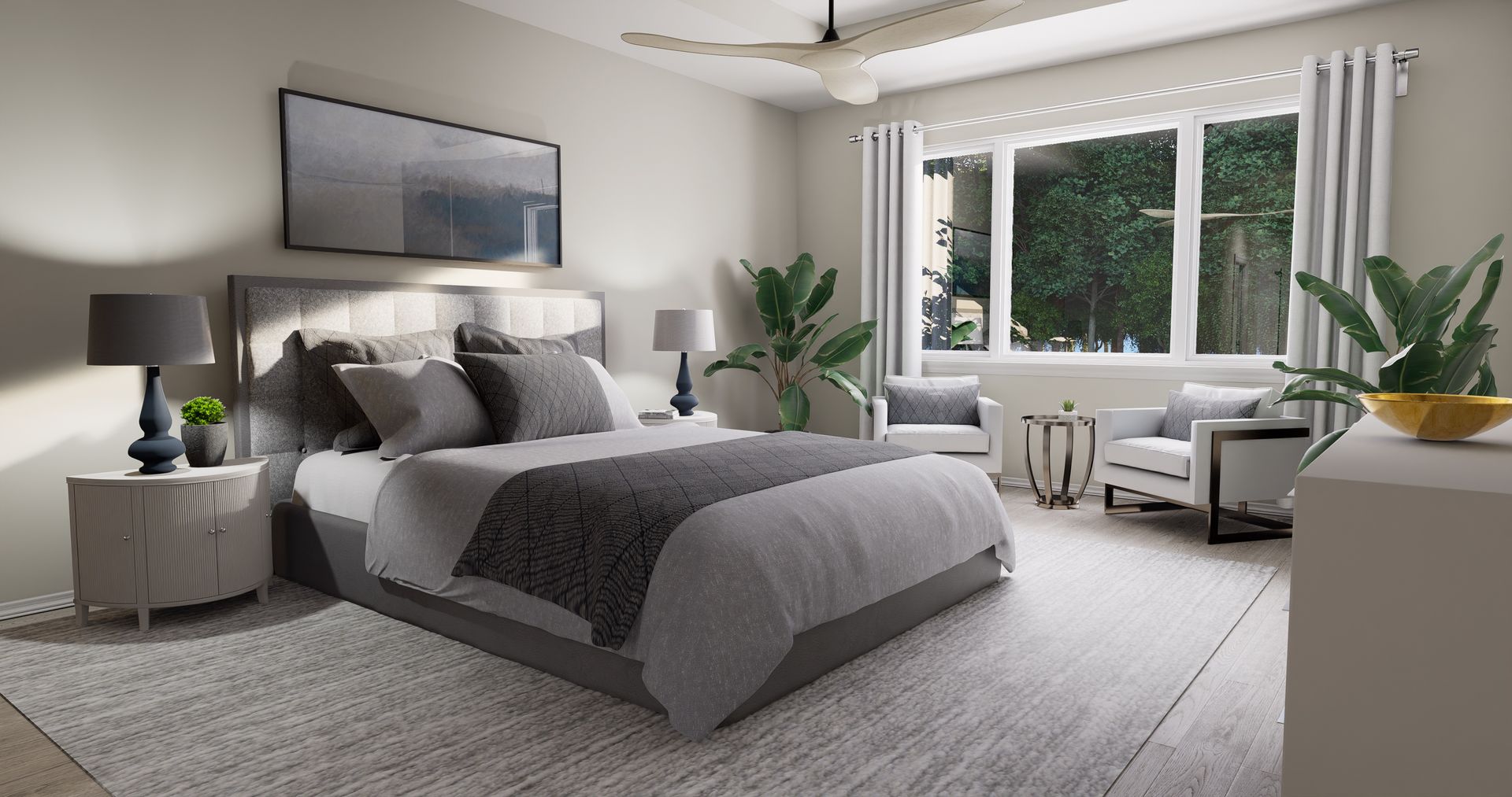 Hawthorn Rendered Master Bedroom