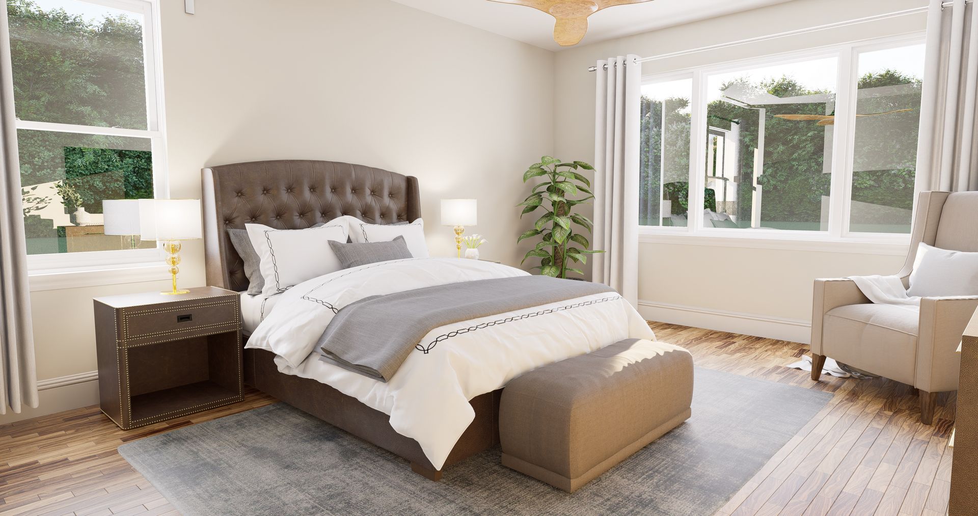 Mulberry Rendered Master Bedroom