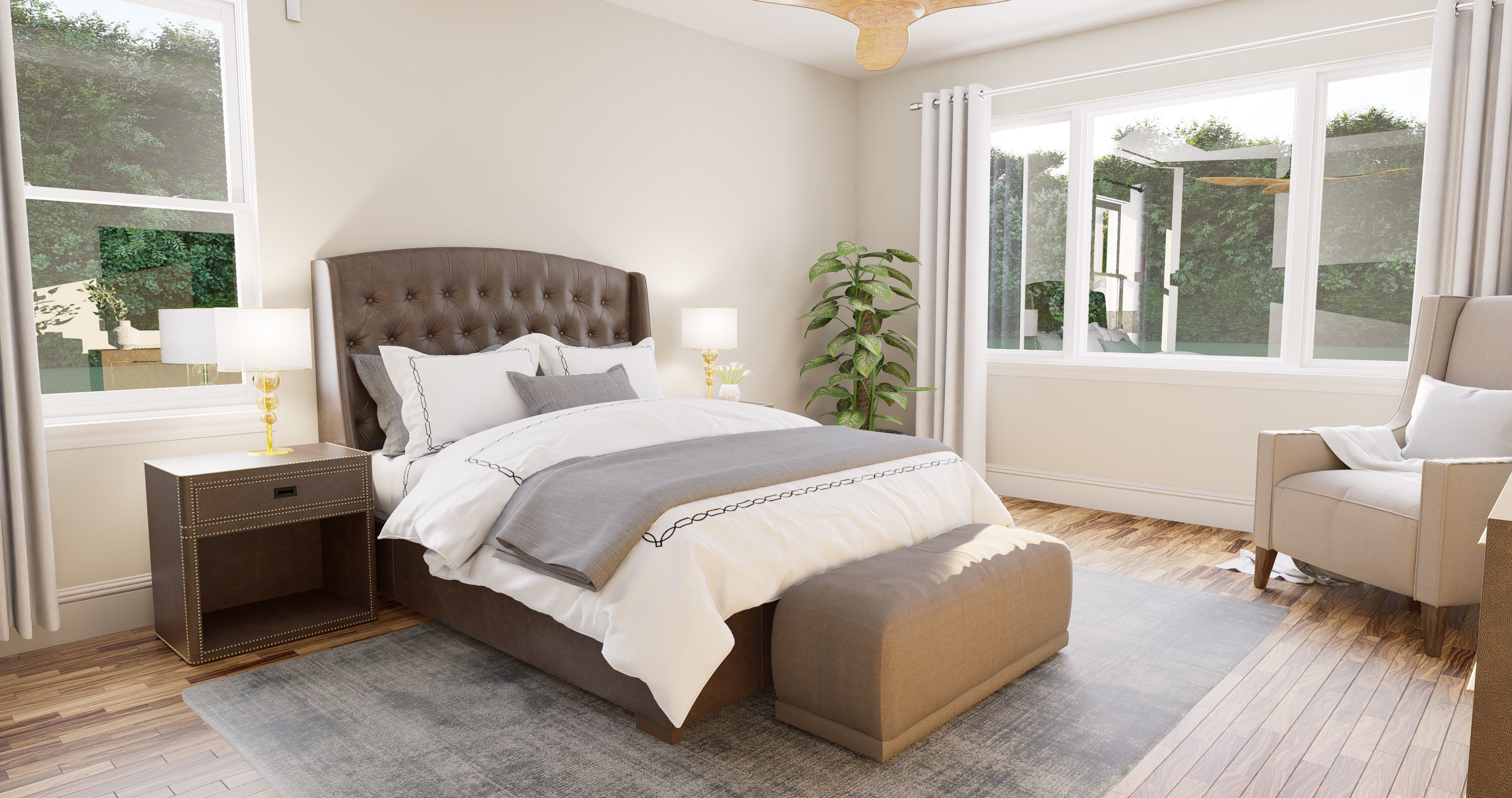 Mulberry Rendered Master Bedroom