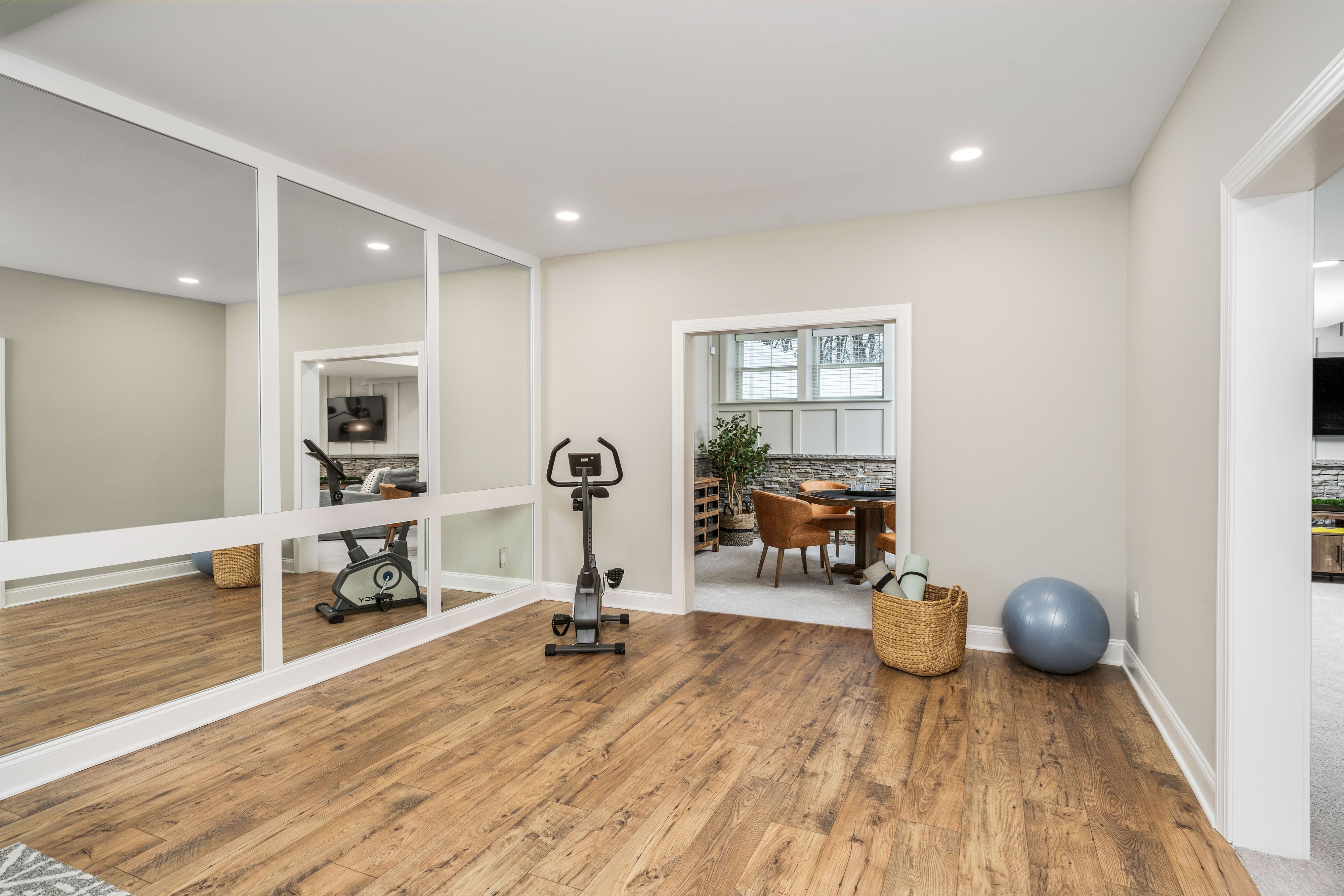 Exercise room in finished basement