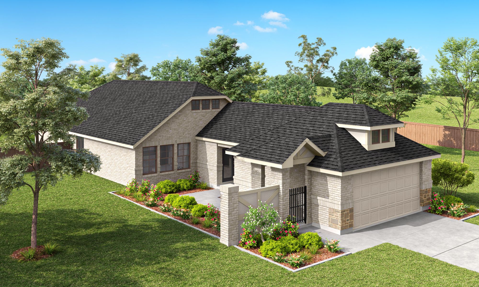 Harwood Elevation C - Brick Wing Wall