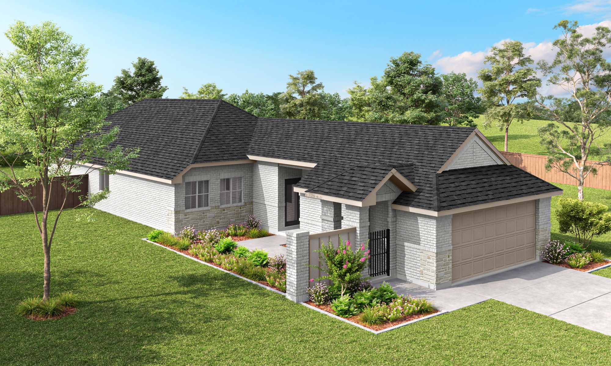 Harwood Elevation D - Brick Wing Wall