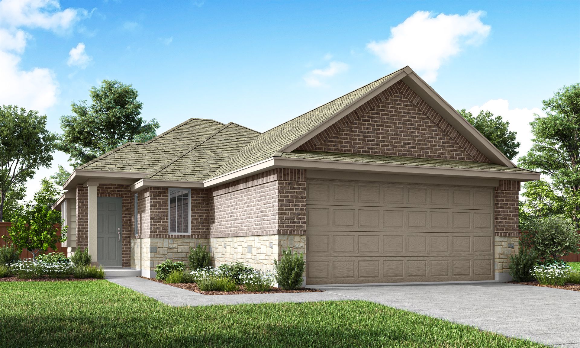 Melrose Elevation A with Masonry