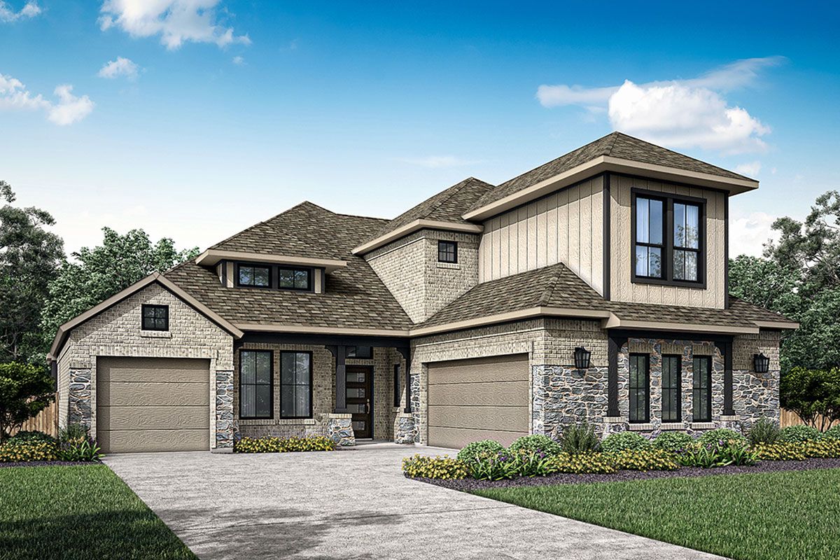 Driscoll Elevation A with Brick