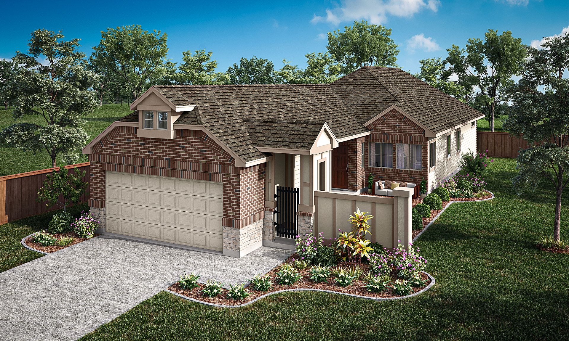 Toscana Elevation C 75 Front Only Siding on Sides of House
