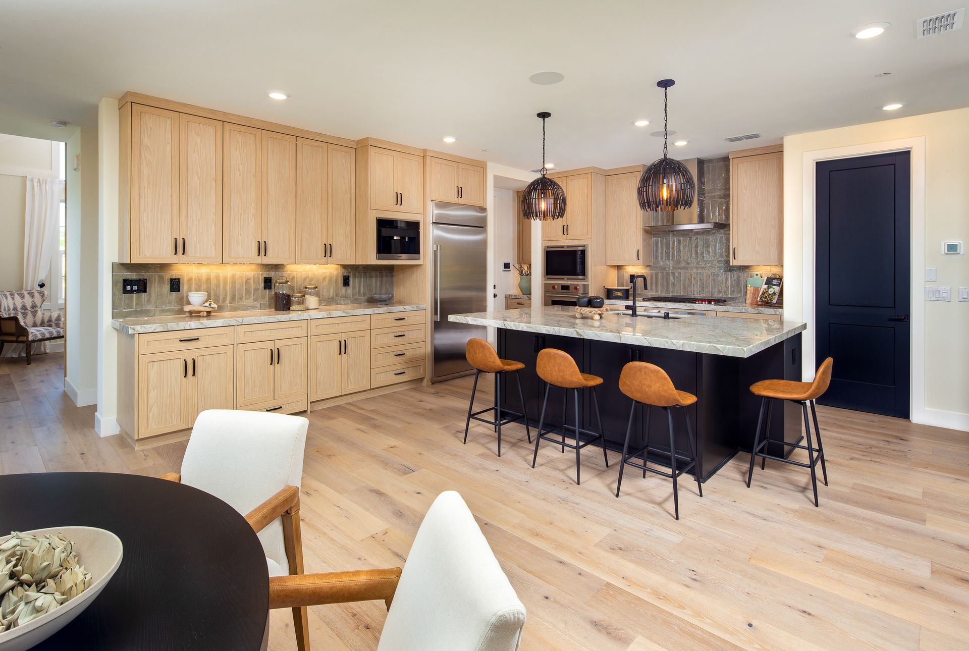 Kitchen featuring large island
