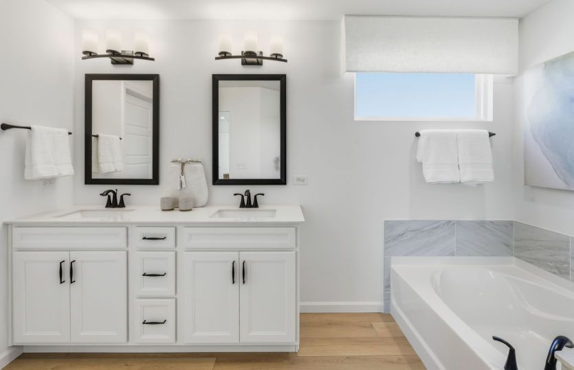 Spa-Like Owner's Bath with Dual Vanity and Separate Tub/Shower