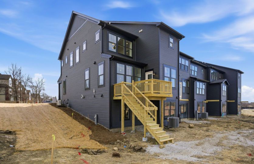 Rear Exterior of Townhome with Walk-out Basement