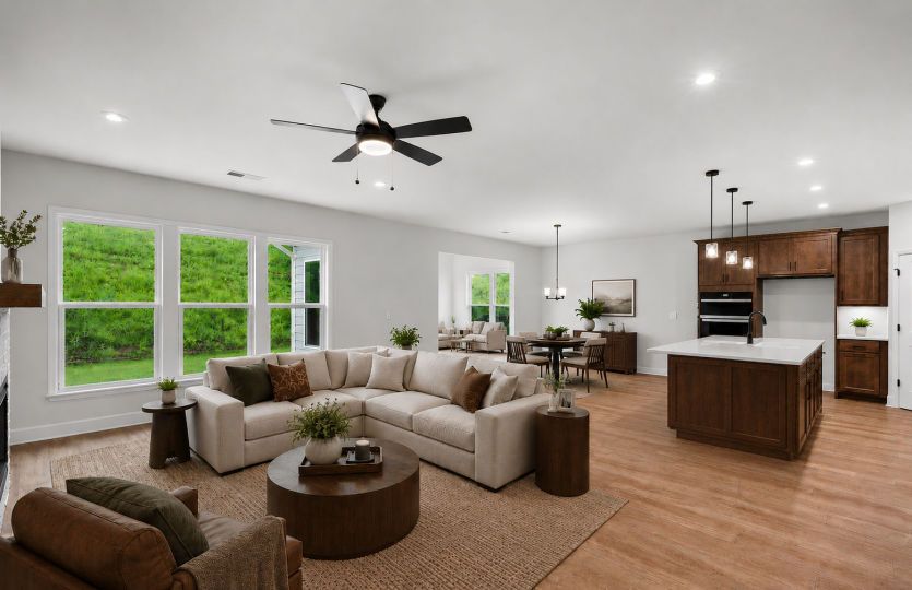 Virtually staged gathering room