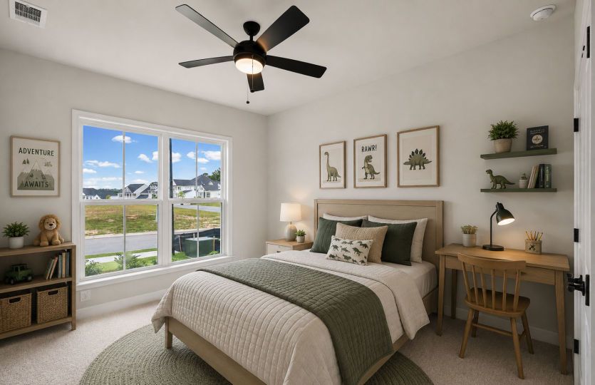 Virtually staged bedroom