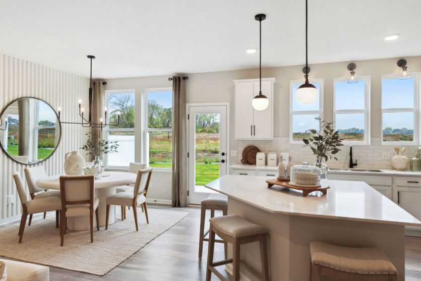 Cafe and Kitchen Island with Spacious Barstools