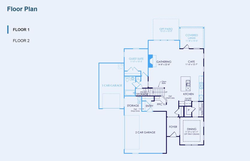 Continental Floor Plan, Quick Move-In Home, Floor 1